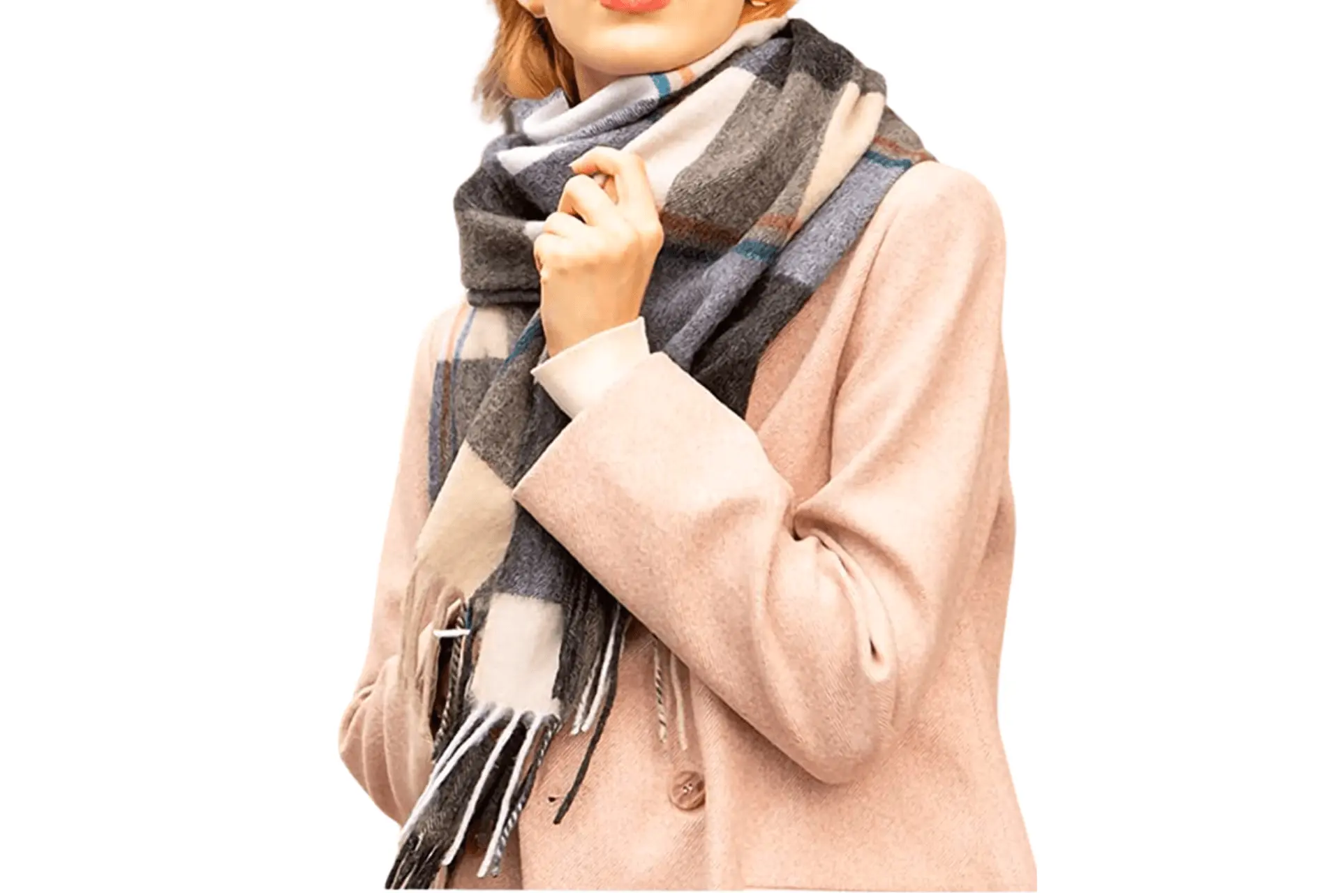 100% pure Cashmere Scarf with Fringed Edges