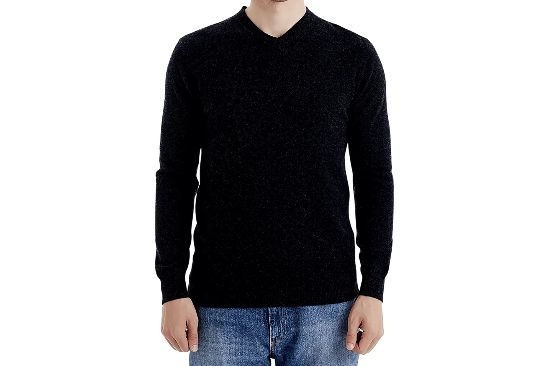 LANPULUX 100% Merino Wool V-Neck Sweaters