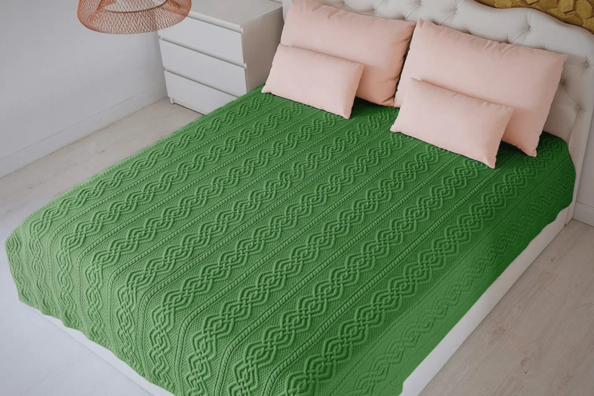 SAOL King Size Bed Irish Aran Throw Blanket
