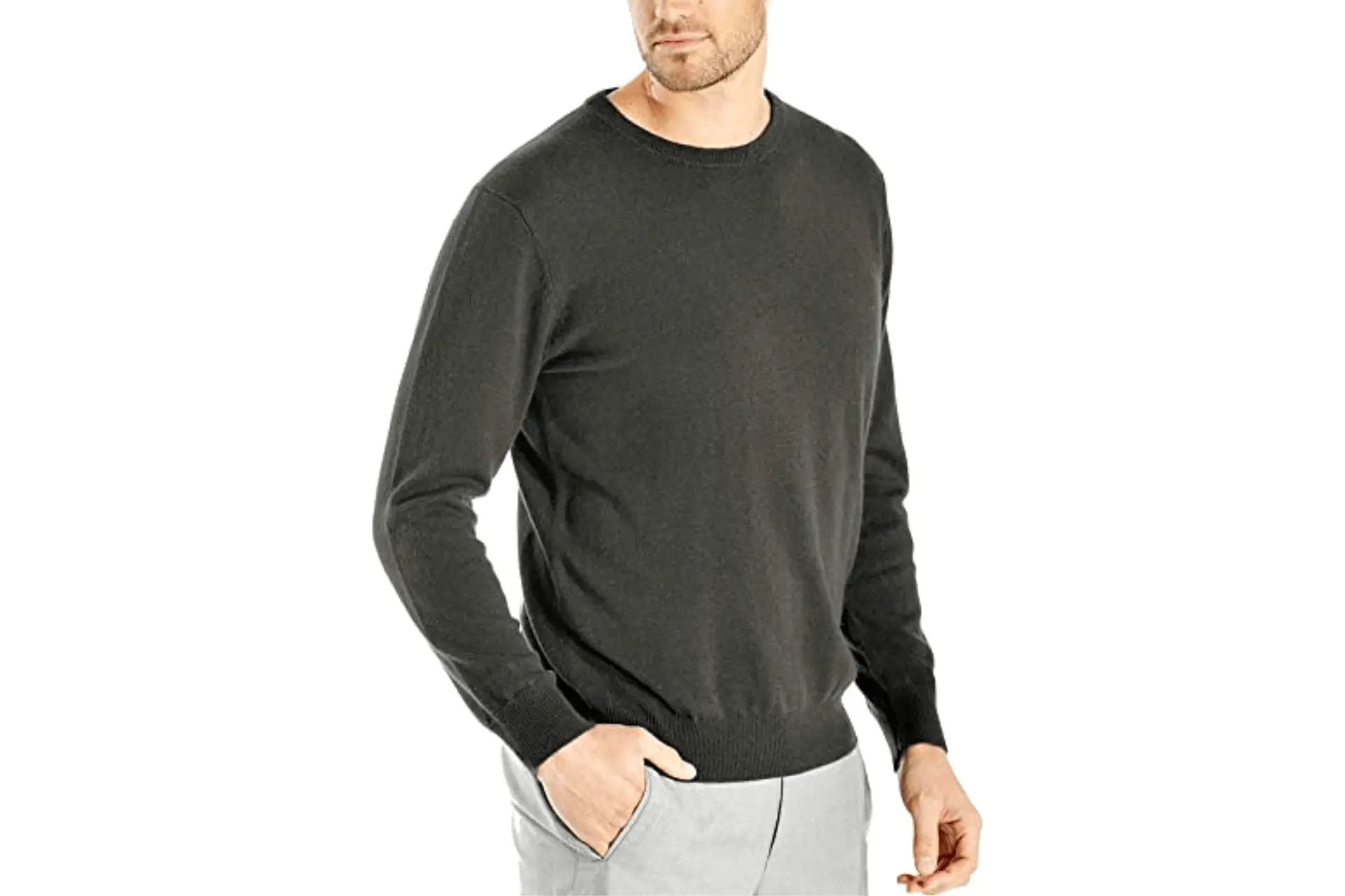 Cashmere Boutique: Cashmere Long Sleeves Crew Neck Pullover Sweater