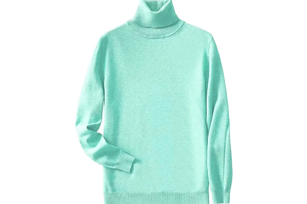 Cromoncent Men's Turtleneck Cashmere Sweater Long Sleeve