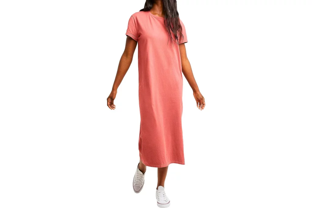 Hanes Originals Women's Pure Cotton Classic Clean Ankle-Length Dress, Garment Dyed