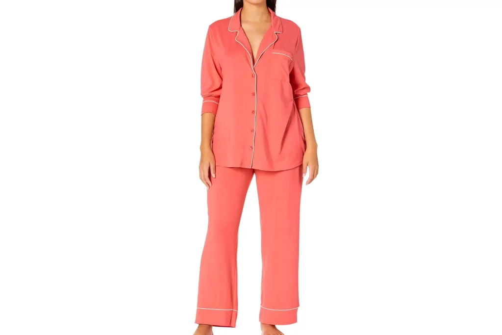 Amazon Essentials Women's Cotton Modal Long-Sleeve Shirt and Full-Length Bottom Pajama Set