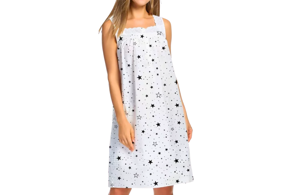 HOTOUCH Women's Cotton Nightgown Button Nightshirt
