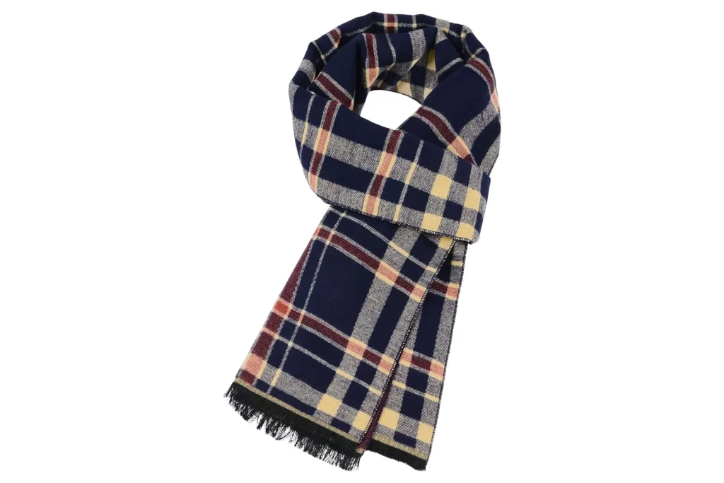 American Style Men's Winter Cozy Plaid Tassel Scarf - Soft and Classic Warmth