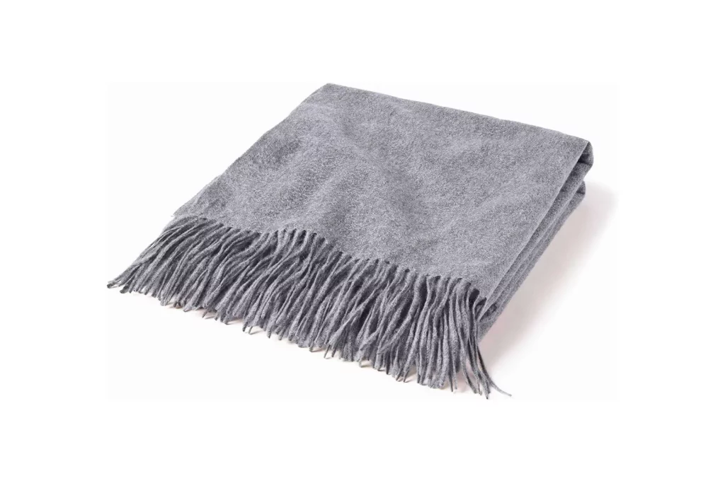 State Cashmere Throw Blanket with Decorative Fringe